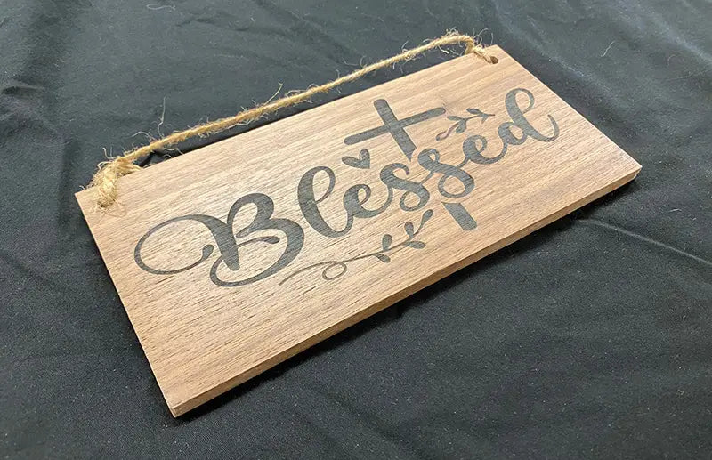 "Blessed" Walnut Sign