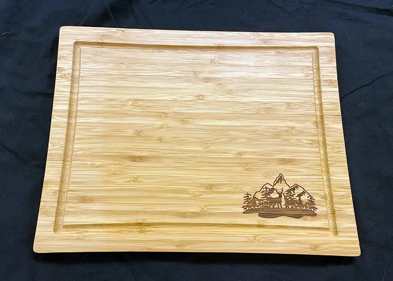 "Mountain Deer" Bamboo Cutting Board - RECONDITIONED