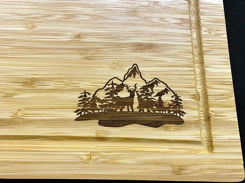 "Mountain Deer" Bamboo Cutting Board - RECONDITIONED