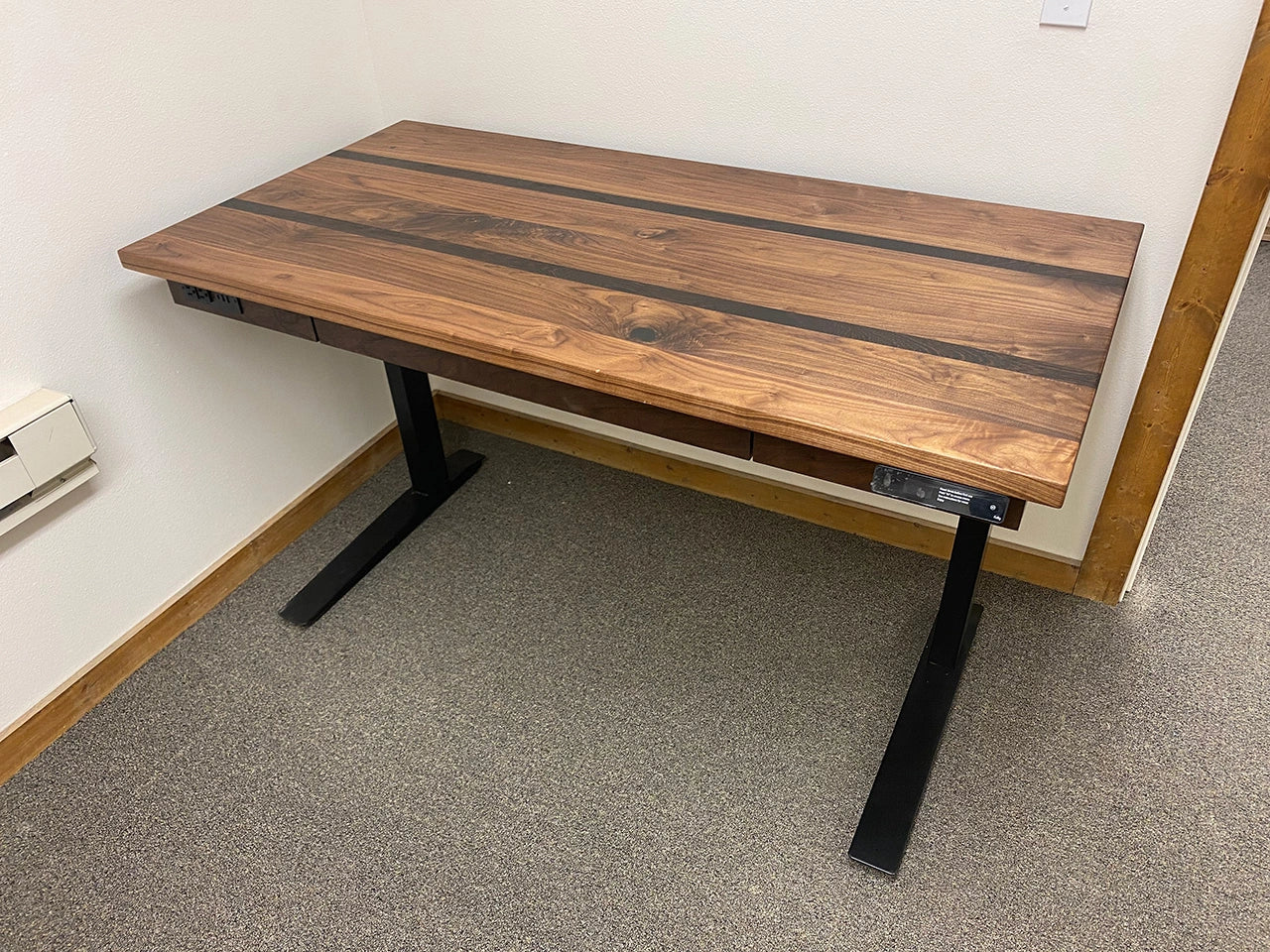 Executive Walnut/African Wenge Sit Stand Desk