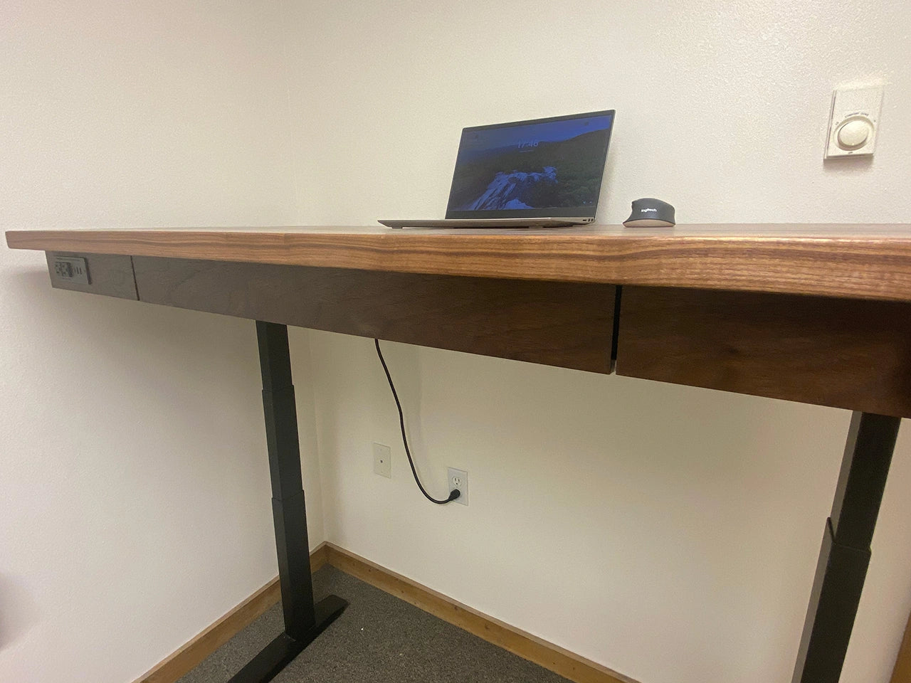 Executive Walnut/African Wenge Sit Stand Desk