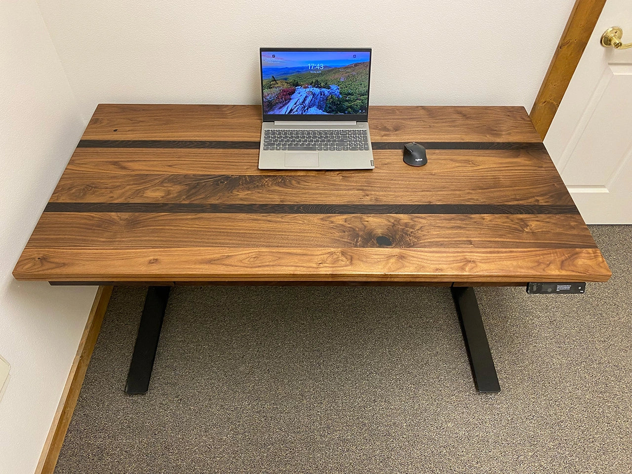 Executive Walnut/African Wenge Sit Stand Desk