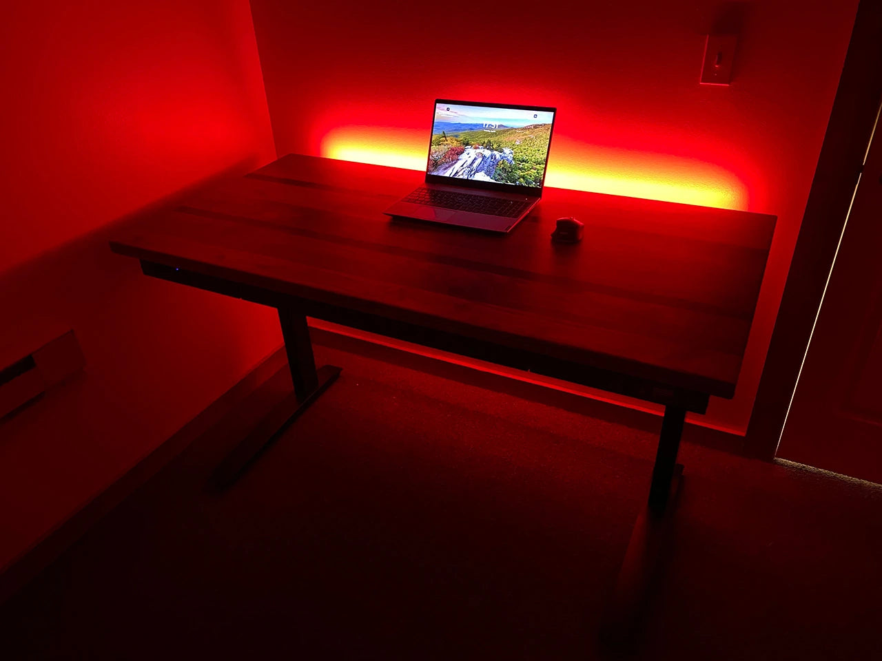 Executive Walnut/African Wenge Sit Stand Desk