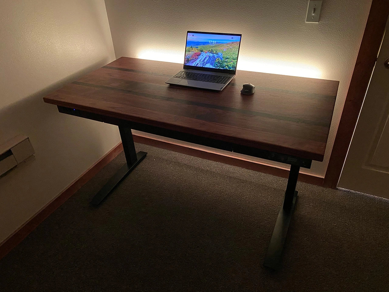 Executive Walnut/African Wenge Sit Stand Desk